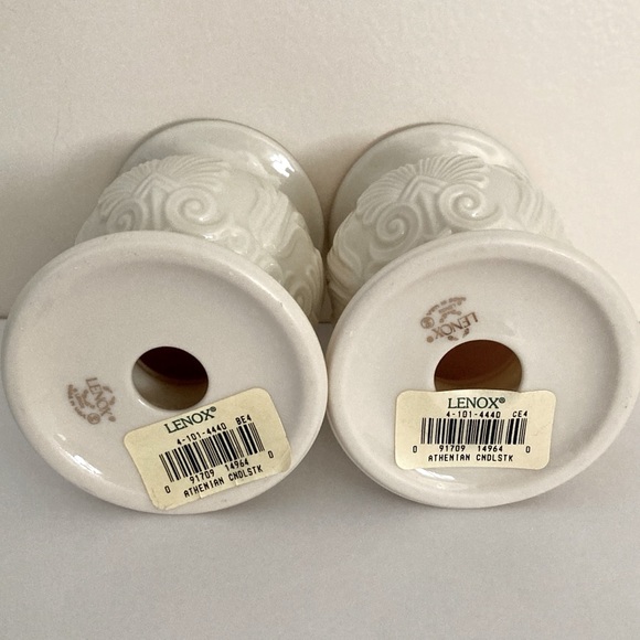 Vintage Lenox Athenian Candlesticks  Porcelain Gold Trimmed - Picture 5 of 6